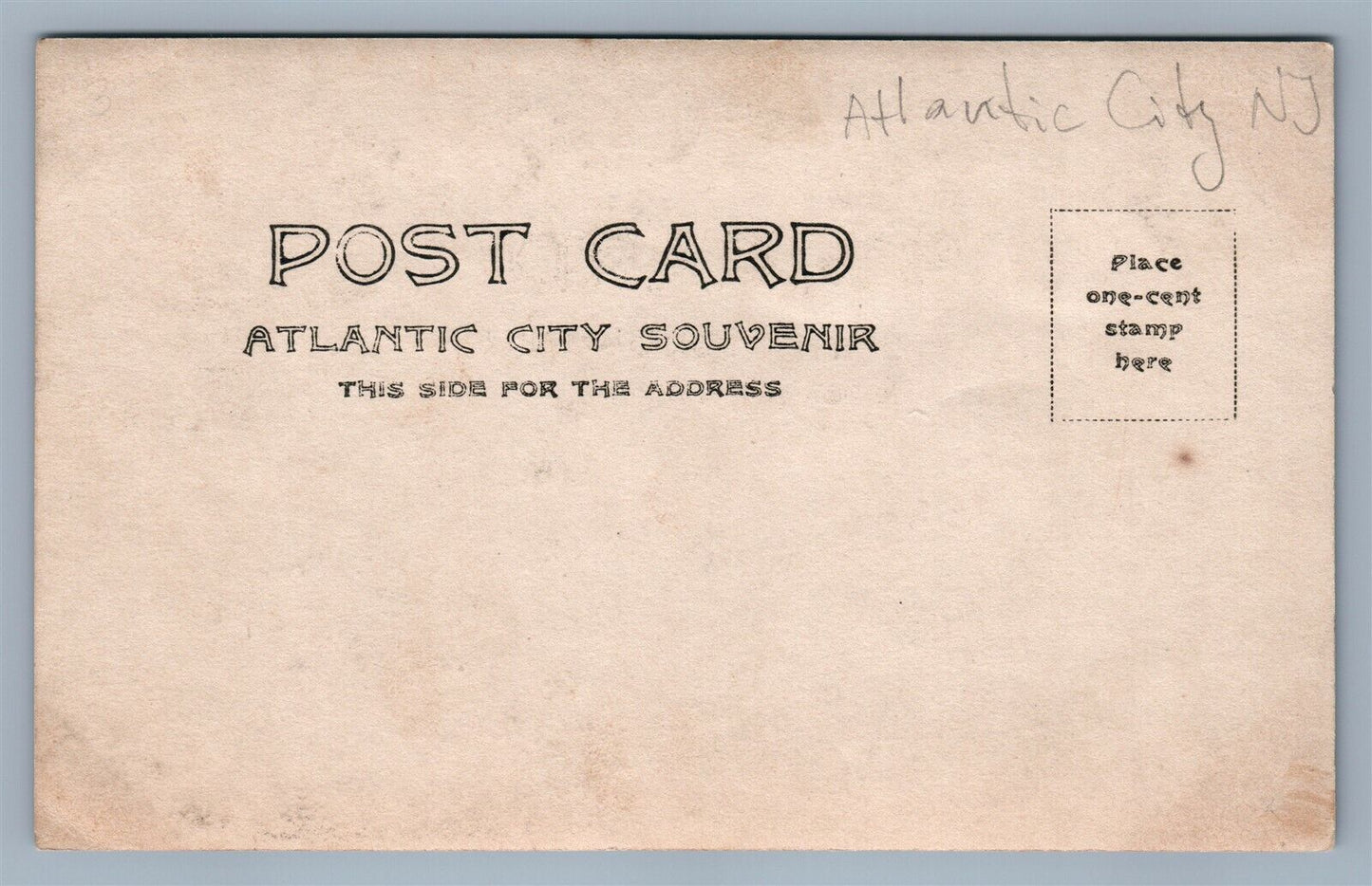 ATLANTIC CITY NJ BEACH SCENE w/ DONKEY ANTIQUE REAL PHOTO POSTCARD RPPC