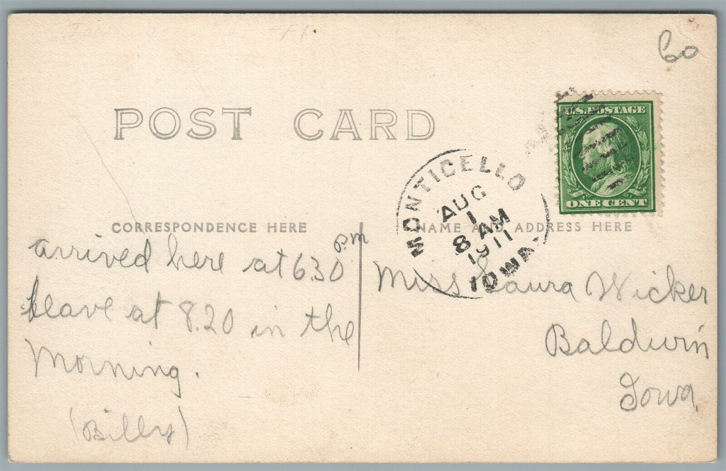 MONTICELLO IA FIRST STREET ANTIQUE REAL PHOTO POSTCARD RPPC