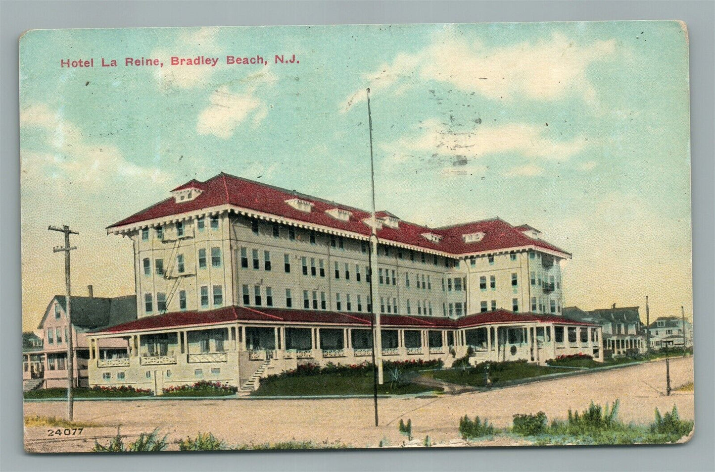 BRADLEY BEACH NJ HOTEL LA REINE ANTIQUE POSTCARD