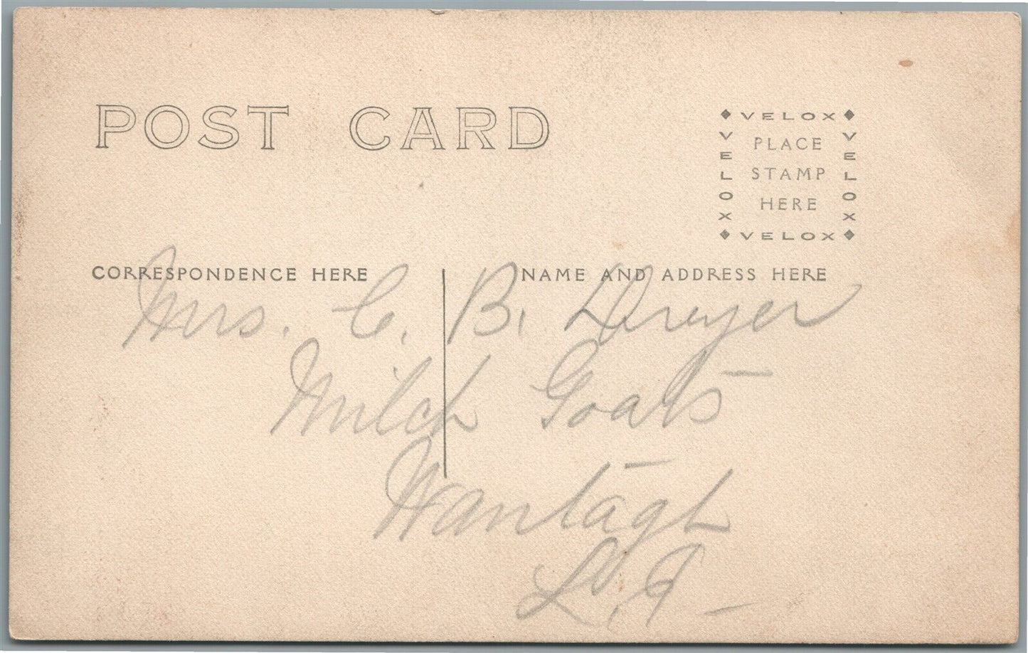 GOAT ANTIQUE REAL PHOTO POSTCARD RPPC