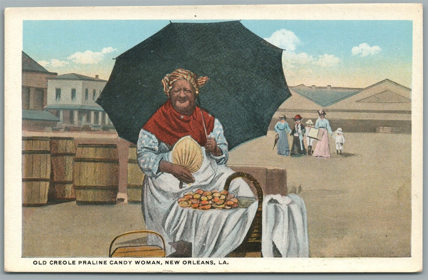 NATIVE AMERICAN OLD CREOLE PRALINE CANDY WOMAN NEW ORLEANS LA ANTIQUE POSTCARD