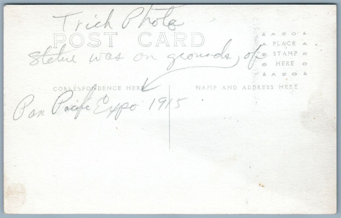 ANTIQUE REAL PHOTO POSTCARD RPPC DANCING GIRLS STATUE in the RIVER