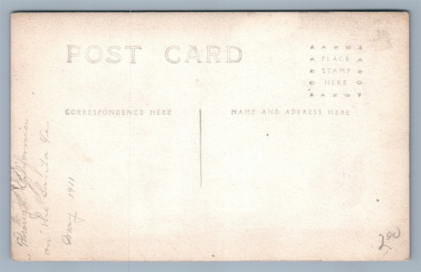 TRAIN SANTA FE RAILROAD ANTIQUE REAL PHOTO POSTCARD RPPC railway California