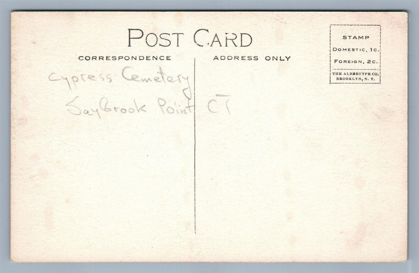 SAYBROOK POINT CT CYPRESS CEMETERY ANTIQUE POSTCARD