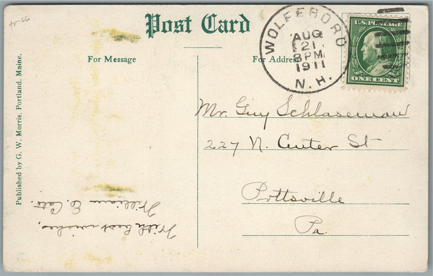 WOLFBORO NH MAIN STREET ANTIQUE POSTCARD