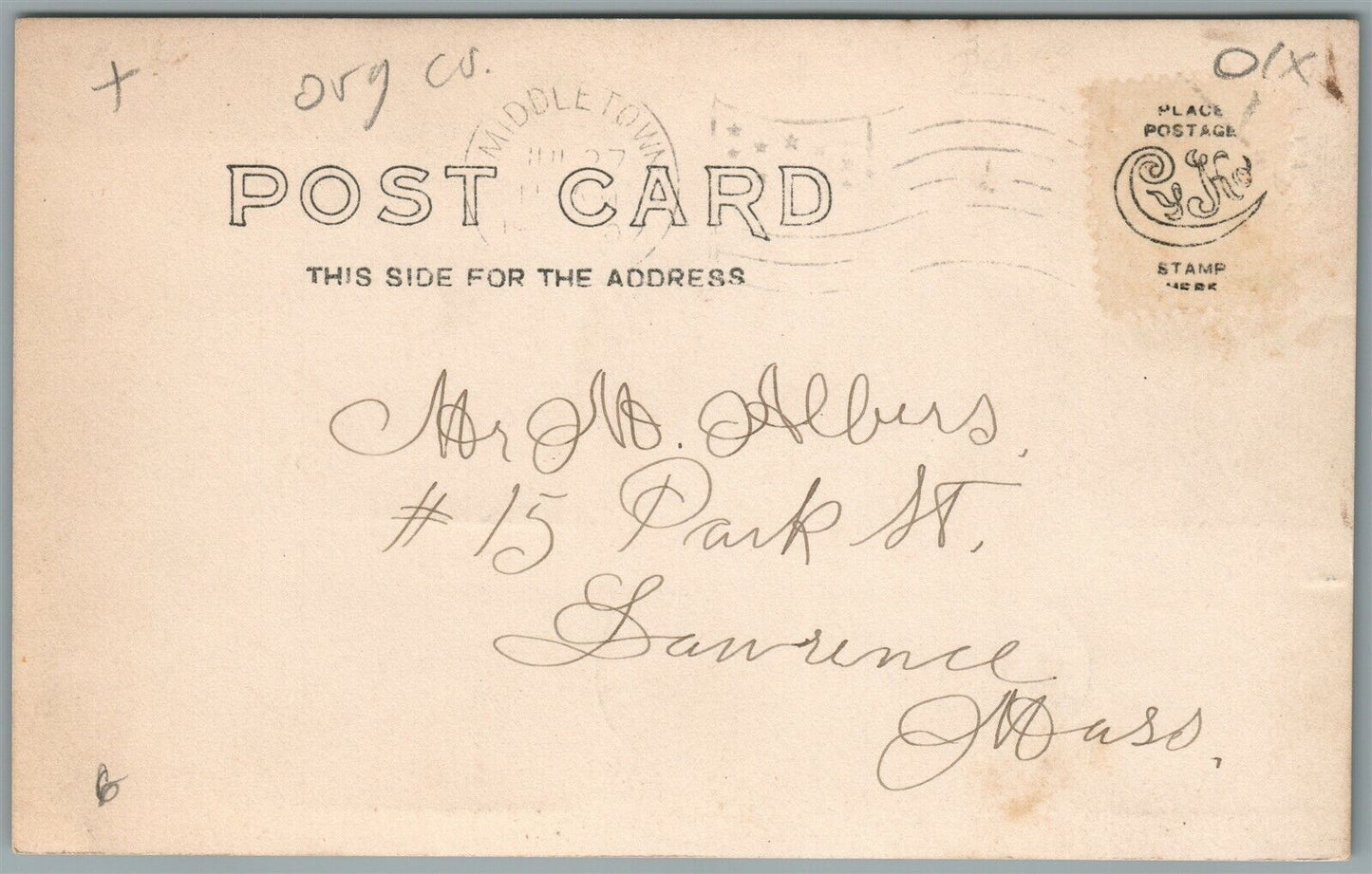 MIDDLETOWN NY JAMES STREET ANTIQUE REAL PHOTO POSTCARD RPPC