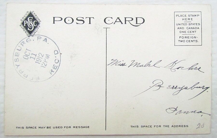 ANTIQUE 1912 POSTCARD MULBERRY STREET BRIDGE HARRISBURG PA