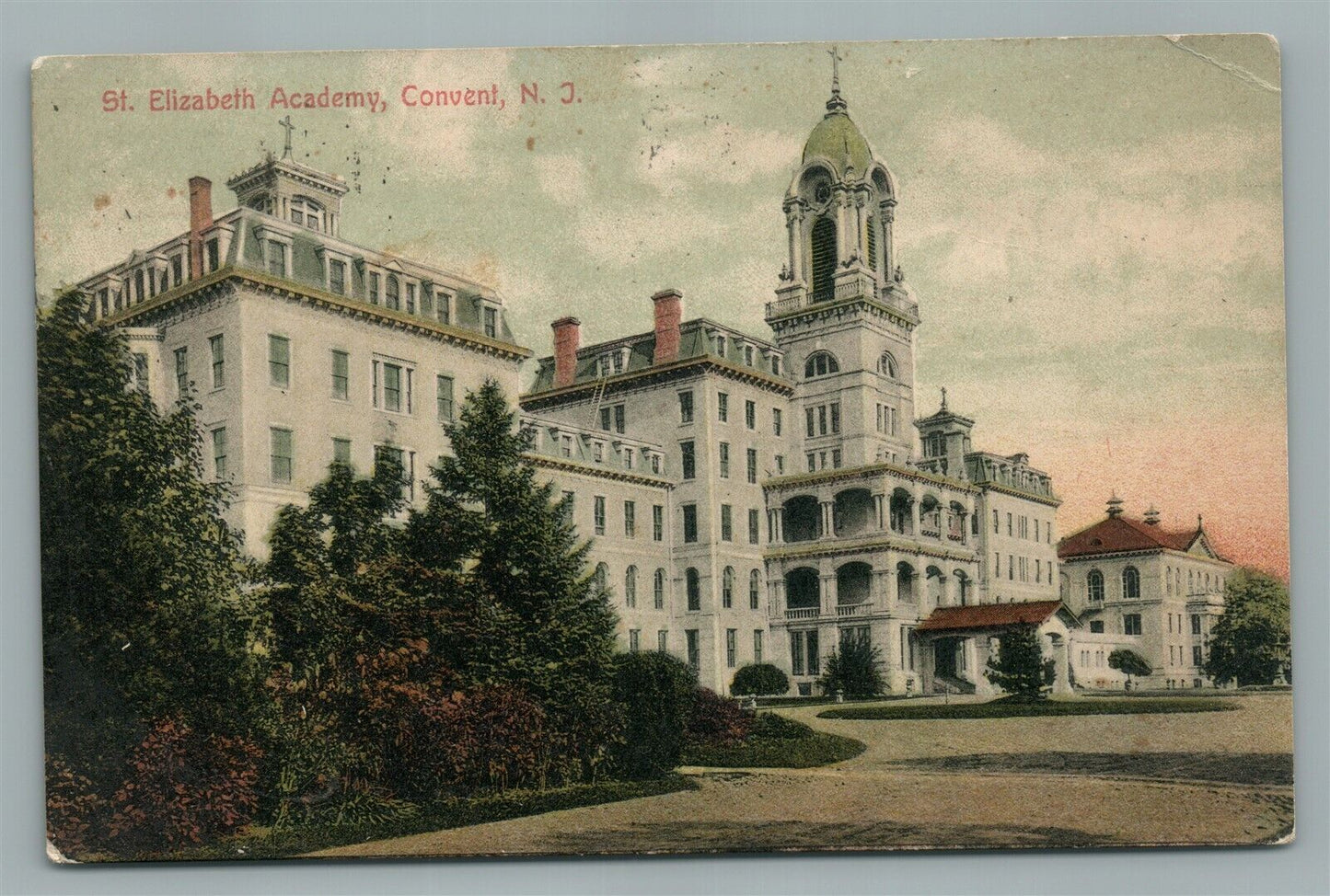 CONVENT NJ ST. ELIZABETH ACADEMY ANTIQUE POSTCARD