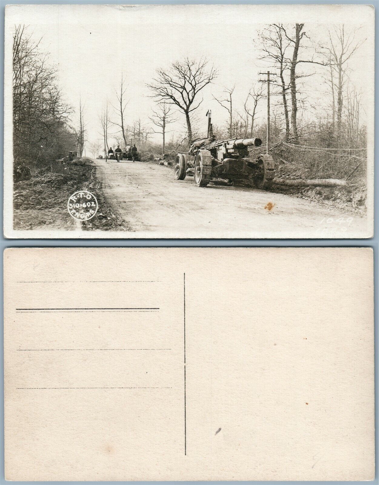 ARTILLERY WWII ERA VINTAGE REAL PHOTO POSTCARD RPPC w/ CANNON