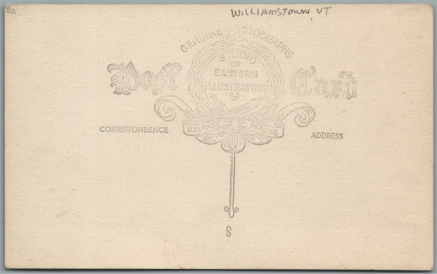 WILLIAMSTOWN VT MAIN STREET SCENE ANTIQUE REAL PHOTO POSTCARD RPPC