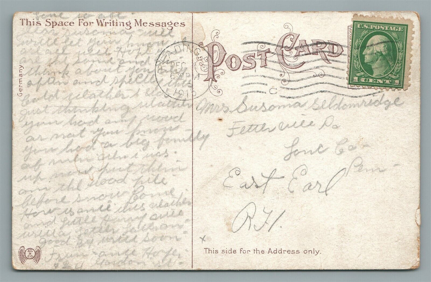 READING PA GIRL'S HIGH SCHOOL ANTIQUE ADVERTISING POSTCARD