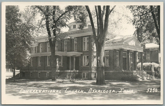 OSKALOOSA IA CONGREGATIONAL CHURCH VINTAGE REAL PHOTO POSTCARD RPPC