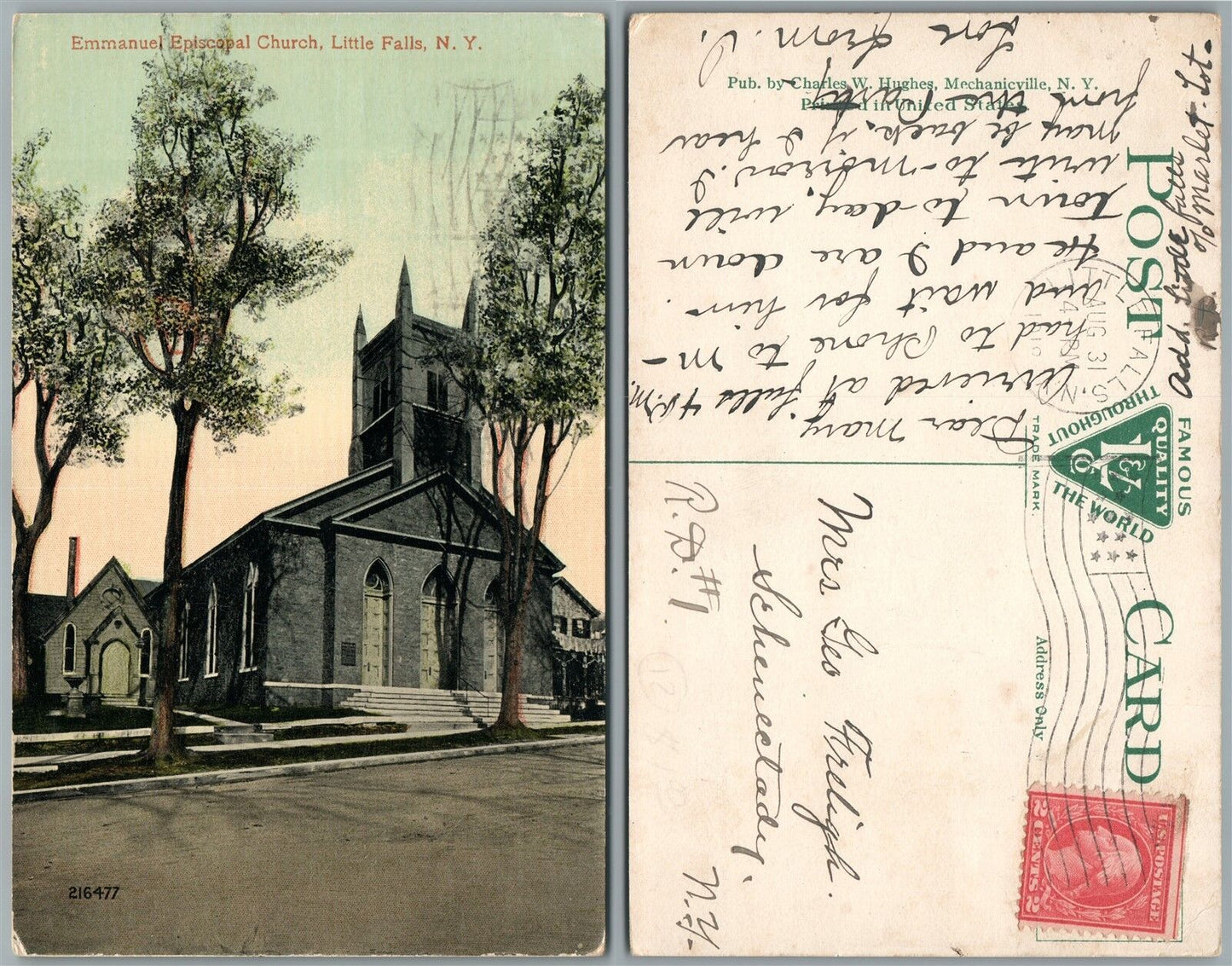 LITTLE FALLS N.Y. EMMANUEL EPISCOPAL CHURCH ANTIQUE POSTCARD
