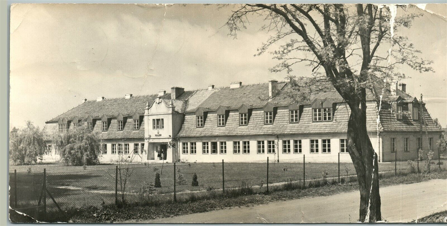 POLAND TUCHOLA INTERNAT VINTAGE 1963 POLISH REAL PHOTO POSTCARD RPPC w/ stamps