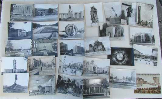 LOT OF 28 GERMAN VINTAGE REAL PHOTO POSTCARD RPPC BERLIN TREPTOWER PARK