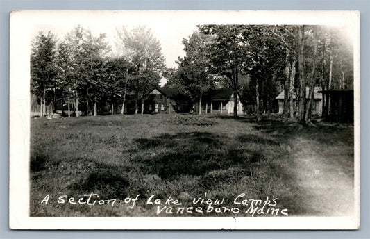 VANCEBORO ME SECTION OF LAKE VIEW CAMPS 1950 VINTAGE REAL PHOTO POSTCARD RPPC