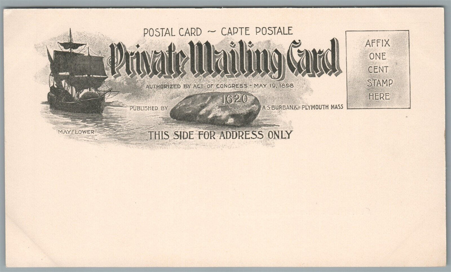 DUXBURY MA MYLES STANDISH HOUSE ANTIQUE POSTCARD PRIVATE MAILING CARD