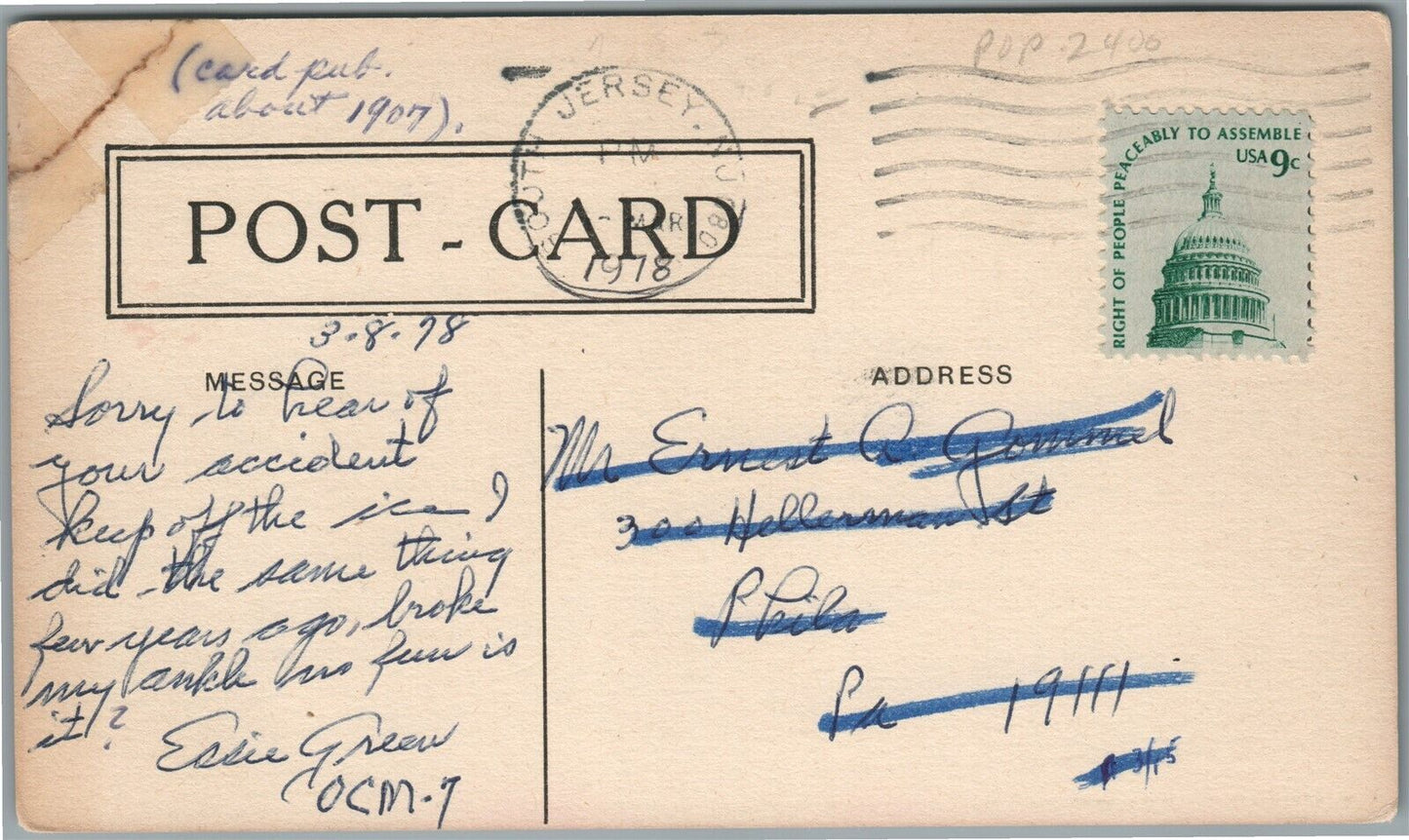 WOODSTOWN NJ MAIN STREET ANTIQUE POSTCARD