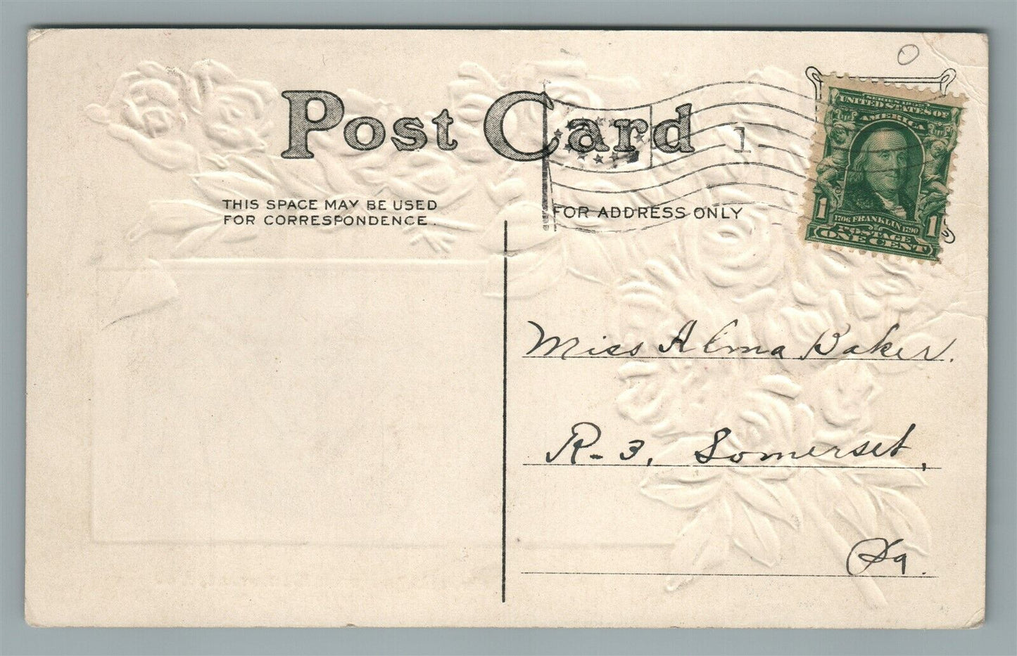 SOMERSET PA GREETINGS w/ STREET SCENE ANTIQUE POSTCARD