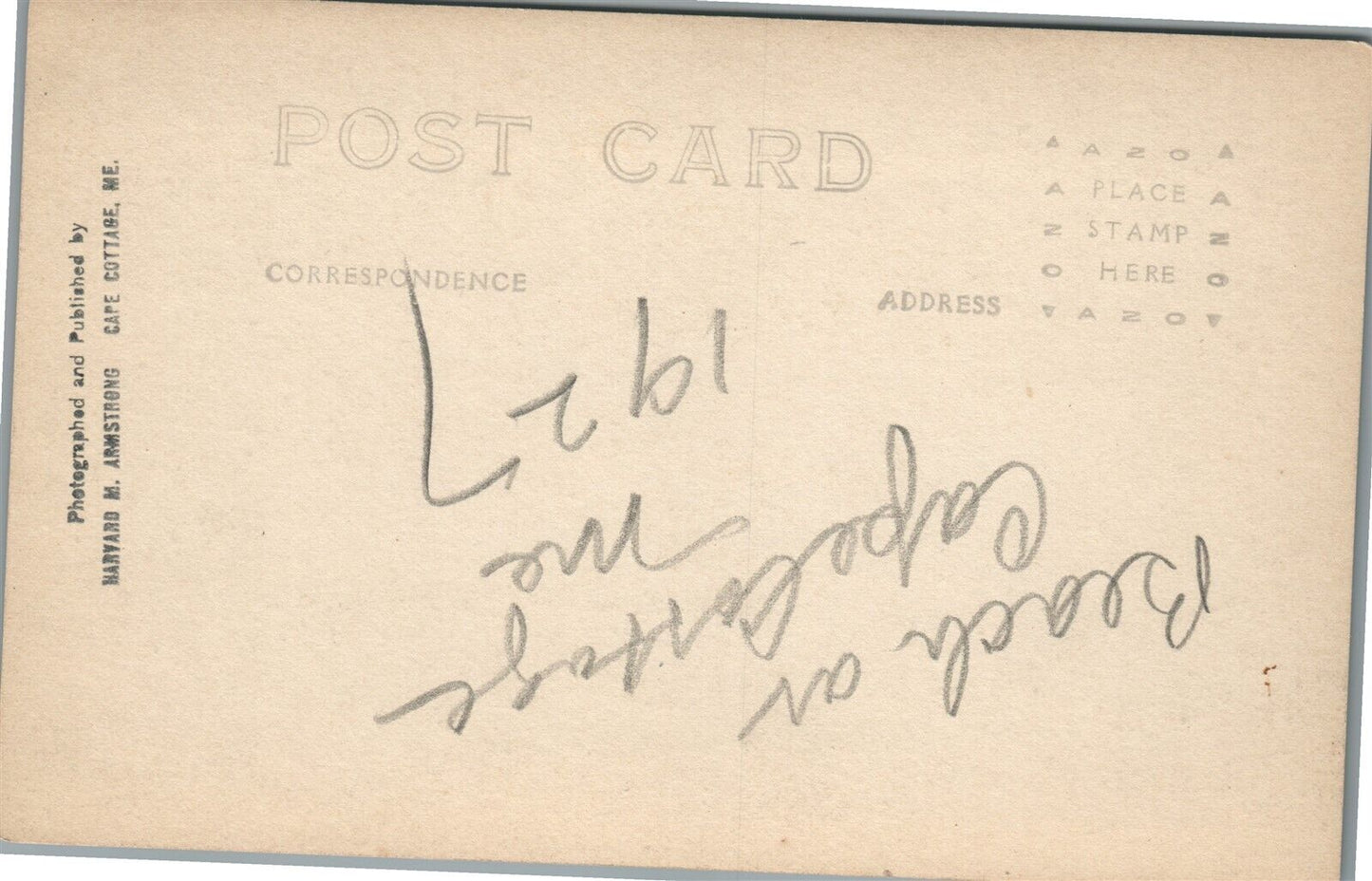 CAPE COTTAGE ME BEACH SCENE ANTIQUE REAL PHOTO POSTCARD RPPC