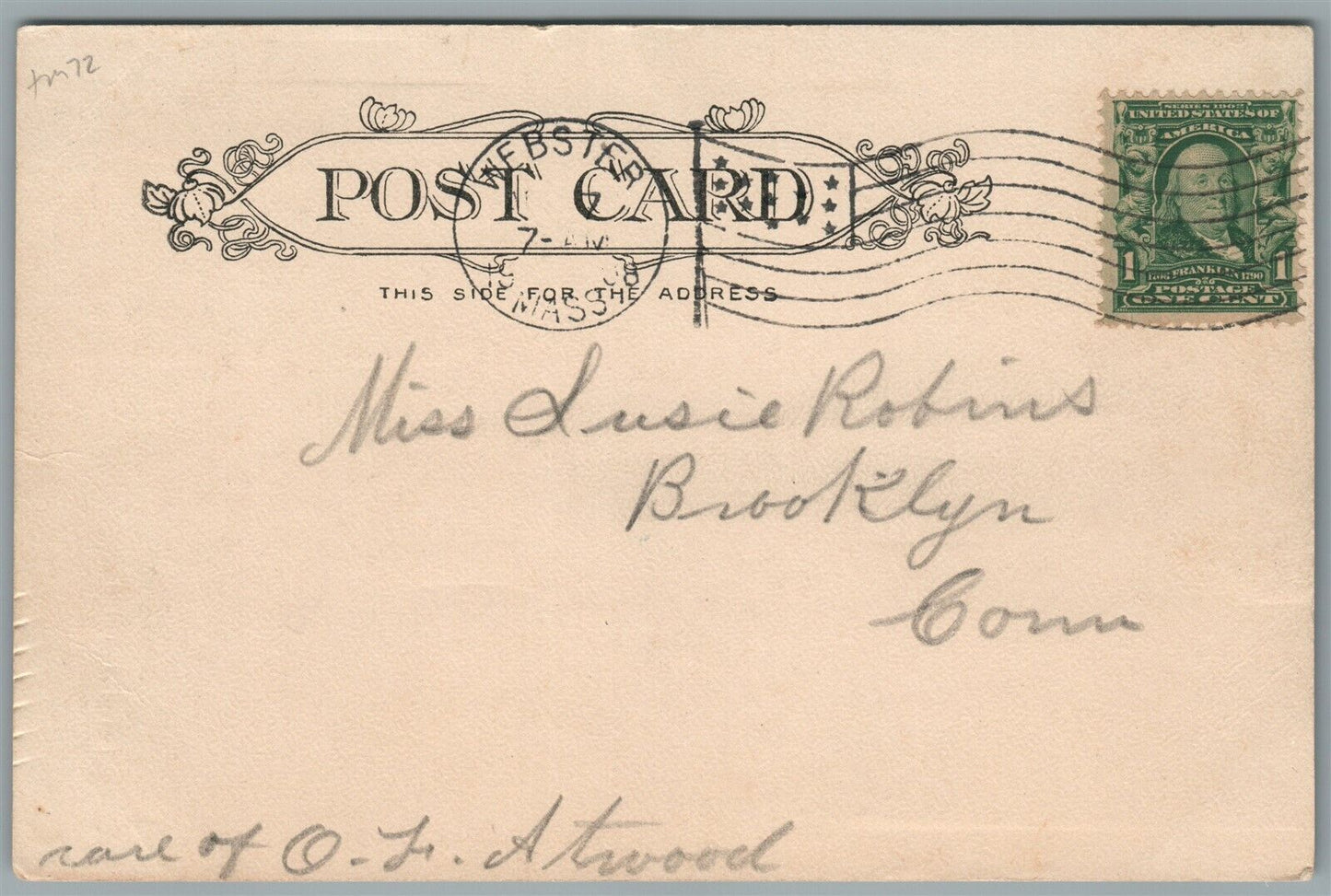 WOONSOCKET RI MAIN STREET ANTIQUE POSTCARD