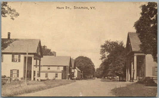 SHARON VT MAIN STREET ANTIQUE POSTCARD