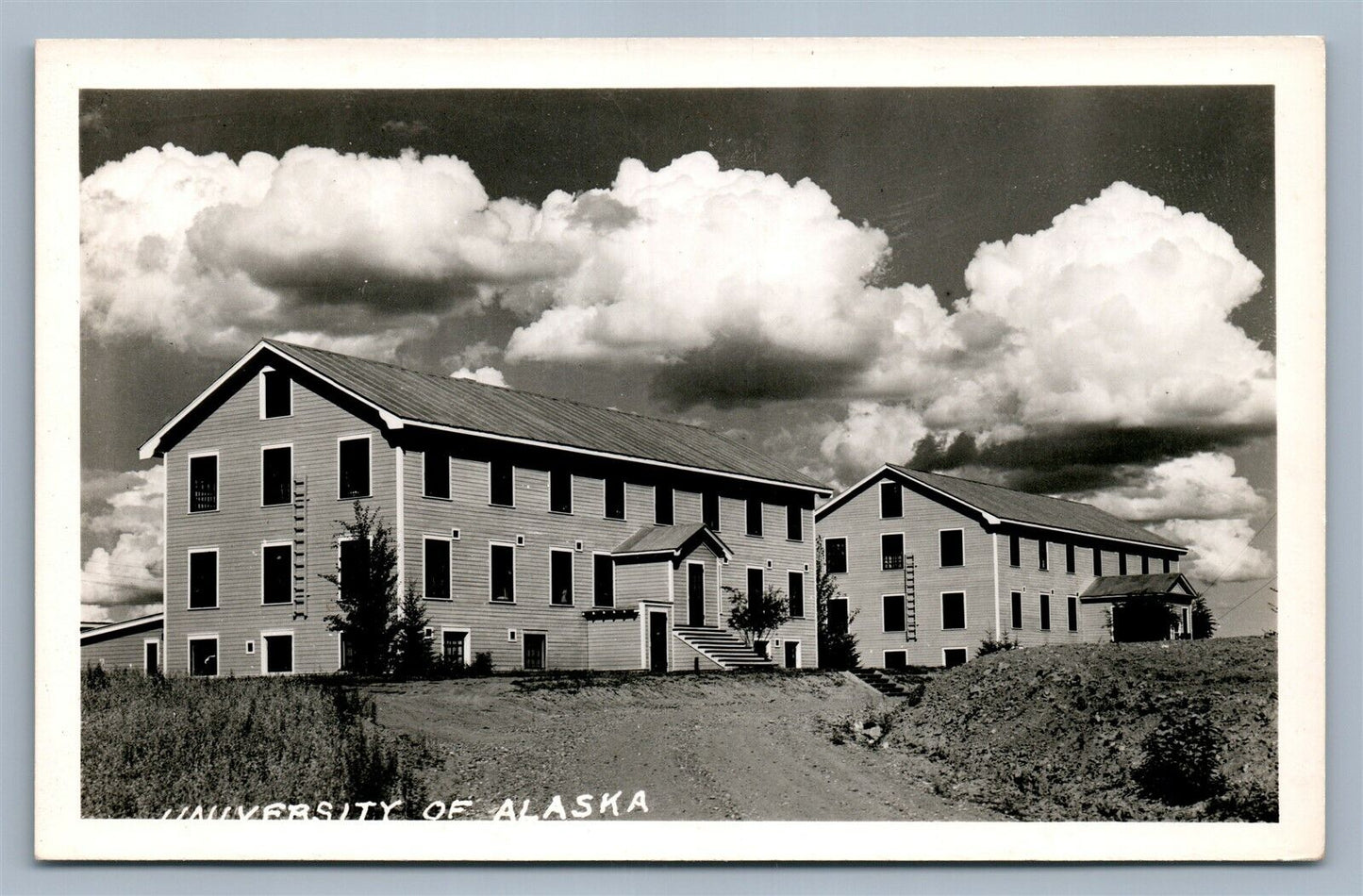 FAIRBANKS AK UNIVERSITY OF ALASKA VINTAGE REAL PHOTO POSTCARD RPPC