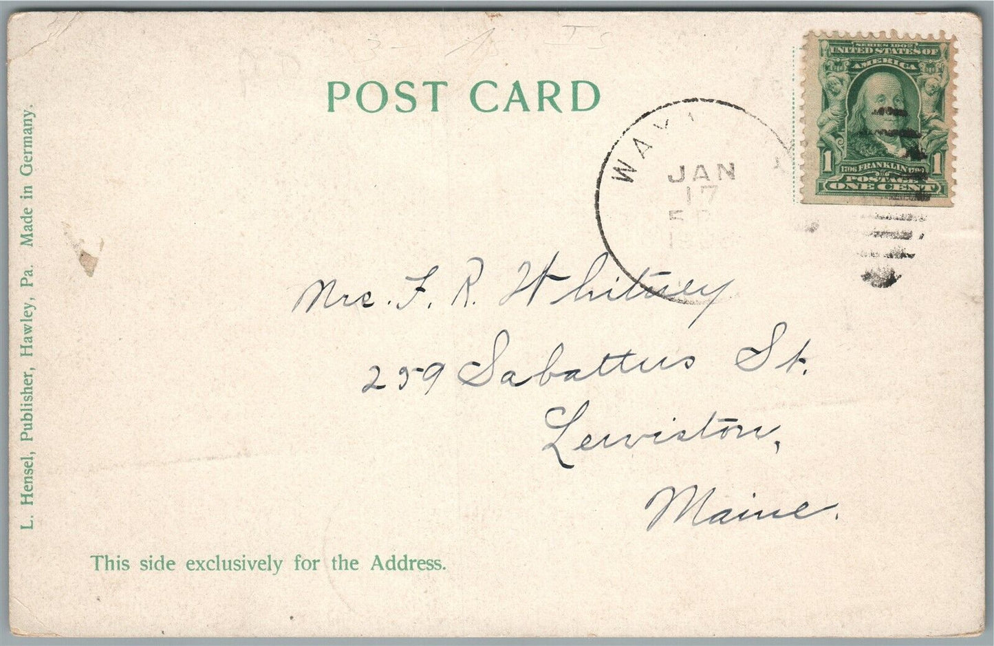 HONESDALE PA RAILROAD STATION RAILWAY DEPOT ANTIQUE POSTCARD