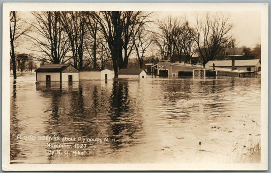 PLYMOUTH NH FLOOD SCENES 1927 VINTAGE REAL PHOTO POSTCARD RPPC