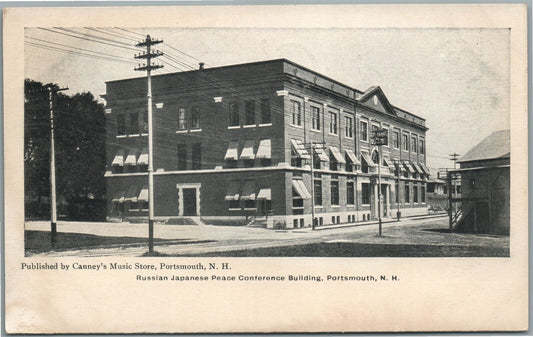 PORTSMOUTH NH RUSSIAN JAPANESE CONFERENSE BUILDING ANTIQUE POSTCARD