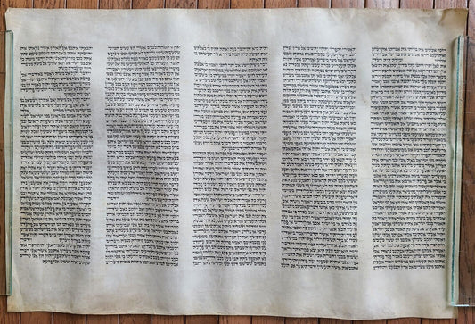 TORAH SCROLL FRAGMENT MANUSCRIPT on VELLUM ANTIQUE BIBLE EXODUS 2:24-6:30