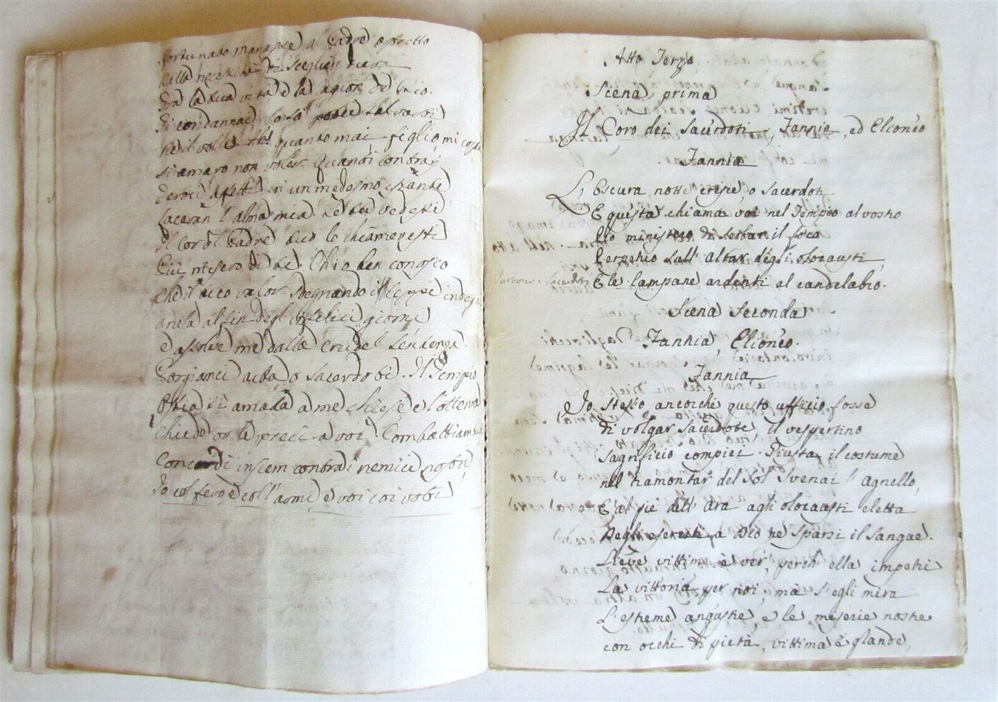 1760 MANUSCRIPT OPERA Giovanni Di Giscala Tiranno Del Tempio Di Gerusalemme