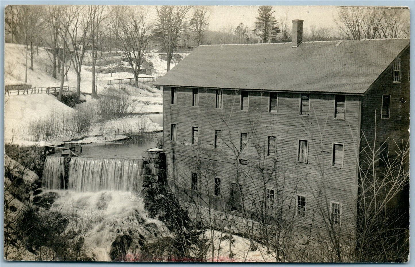 VERNON VT OLD MILL ANTIQUE REAL PHOTO POSTCARD RPPC