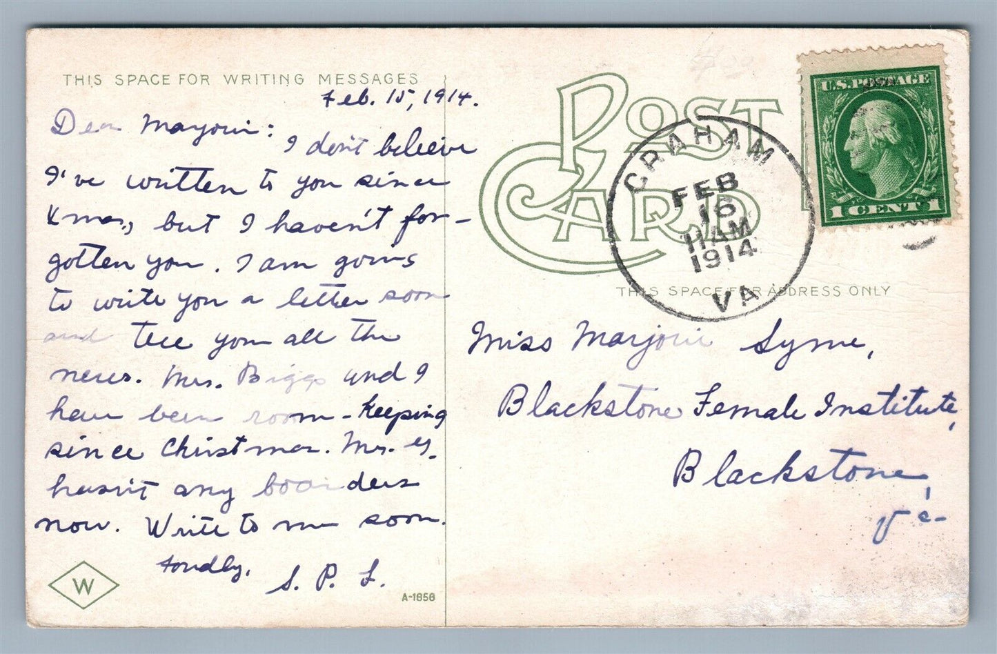 BLUEFIELD W.Va PRINCETON AVENUE 1914 ANTIQUE POSTCARD