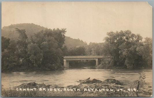 SOUTH ROYALTON VT CEMENT BRIDGE ANTIQUE REAL PHOTO POSTCARD RPPC