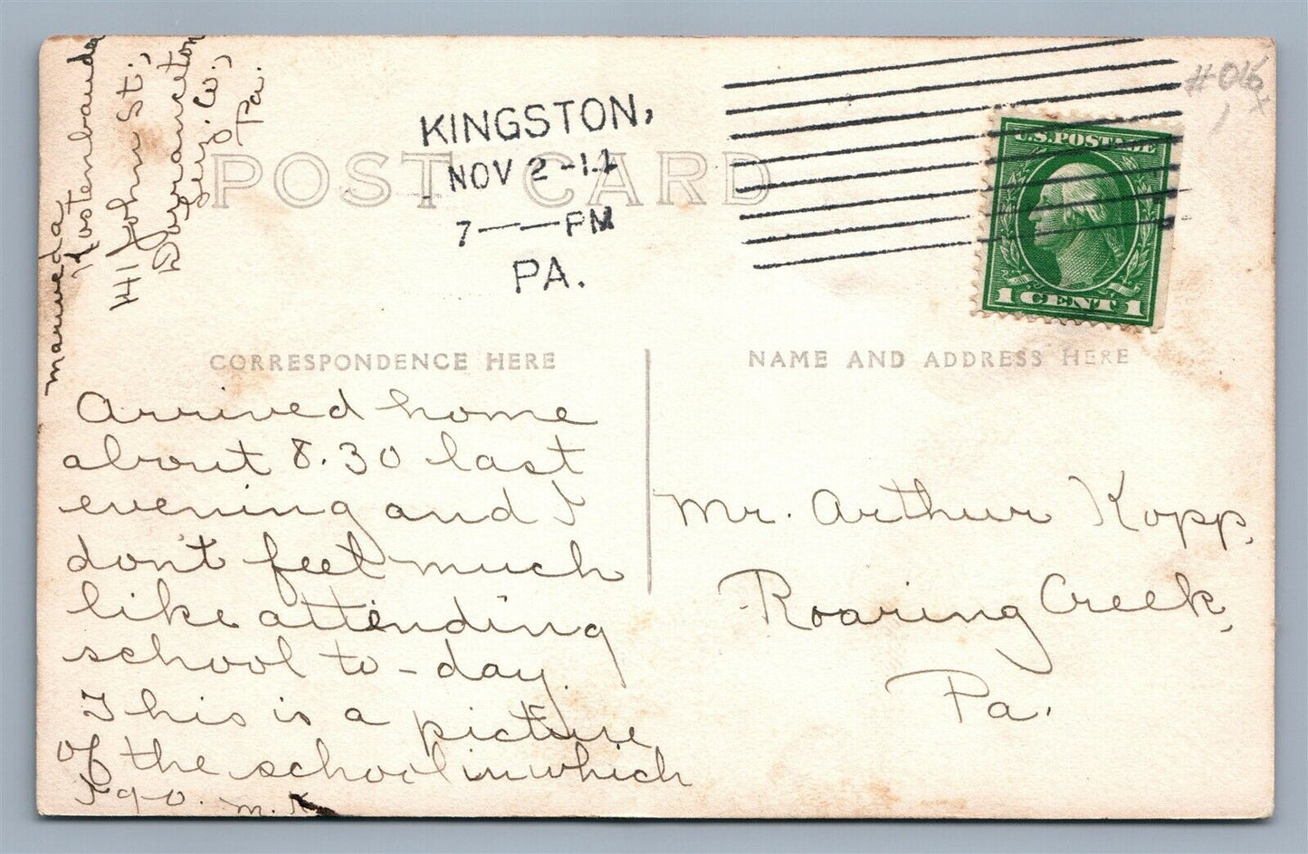 DORRANCETON PA HIGH SCHOOL ANTIQUE REAL PHOTO POSTCARD RPPC