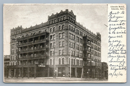 LINCOLN NE HOTEL ANTIQUE POSTCARD
