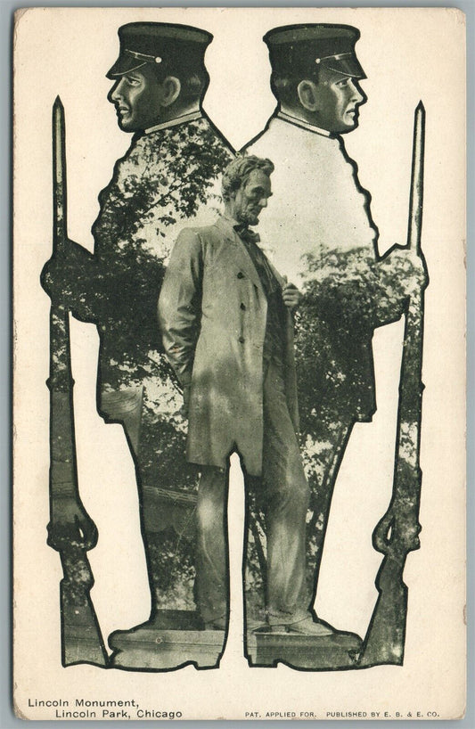 LINCOLN MONUMENT CHICAGO ANTIQUE POSTCARD