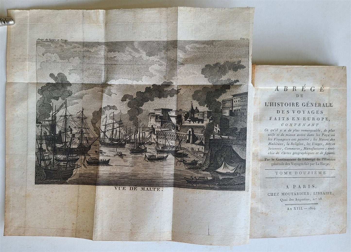 1803-1804 HISTORY of VOYAGES 12 VOLUMES SET ILLUSTRATED ANTIQUE in FRENCH