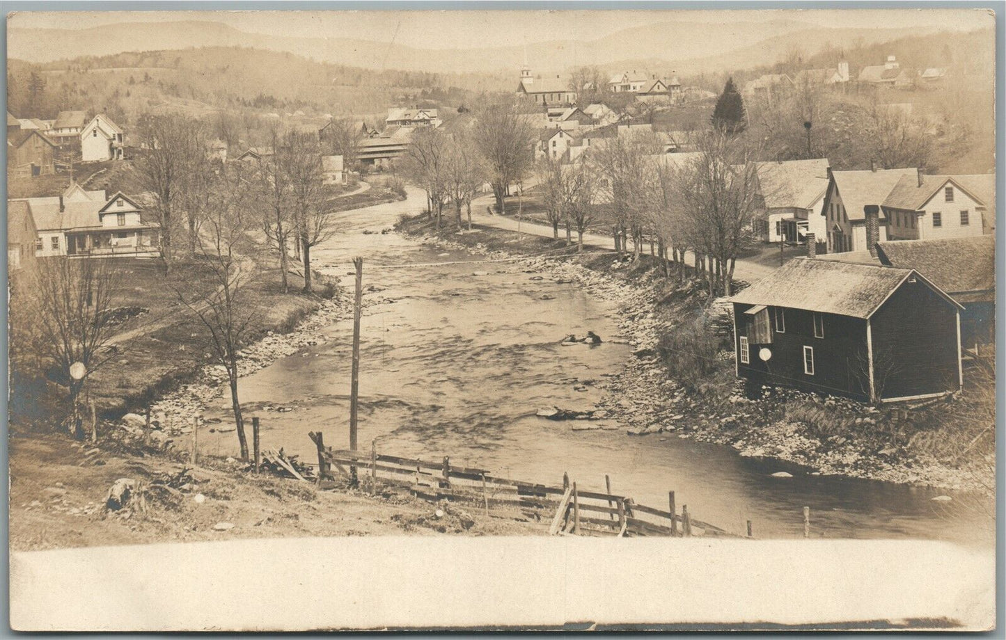 NEW JERSEY VILLAGE GENERAL VIEW ANTIQUE REAL PHOTO POSTCARD RPPC NJ