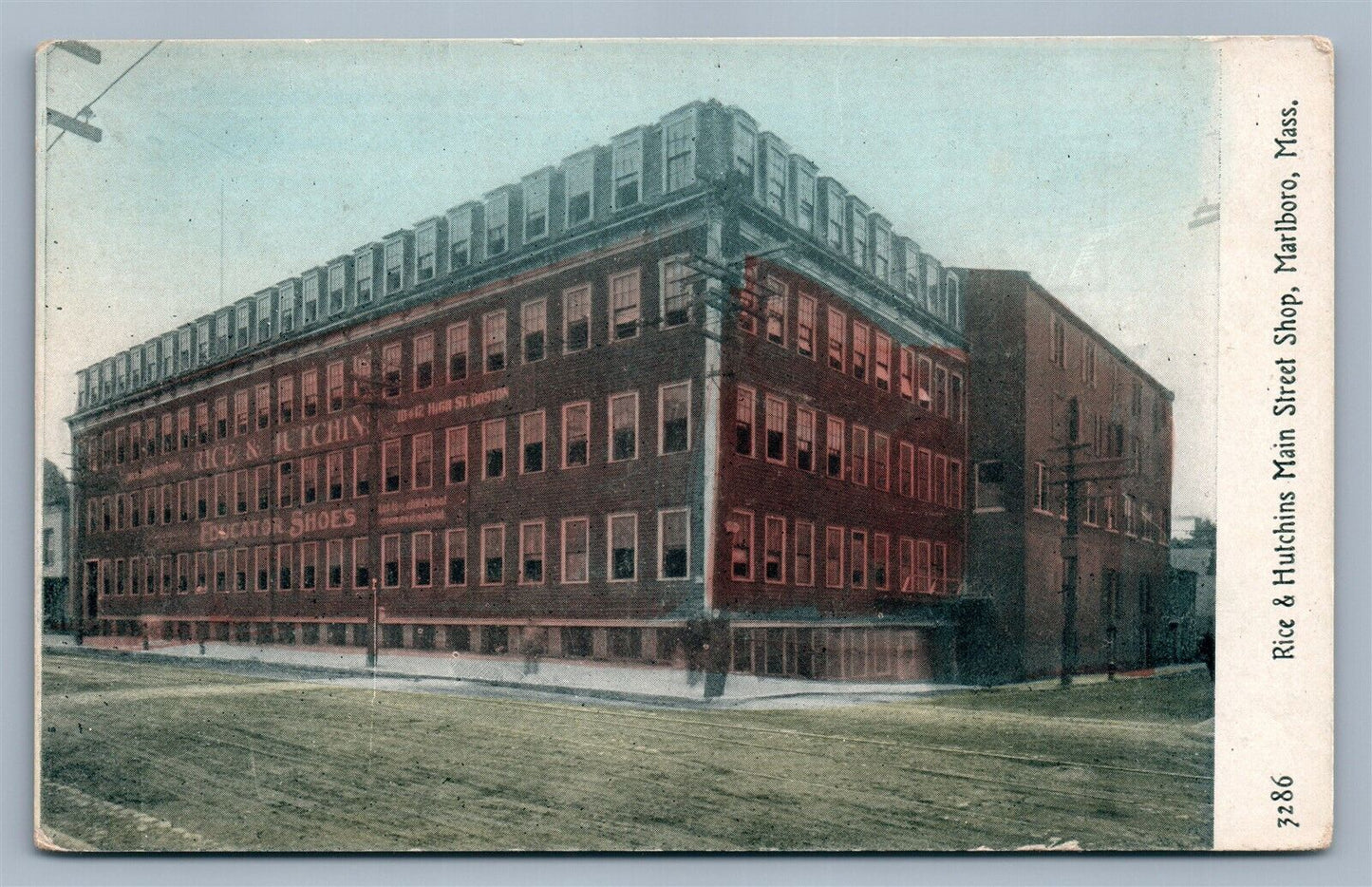 MARLBORO MA RICE & HUTCHINS MAIN STREET SHOP ANTIQUE POSTCARD