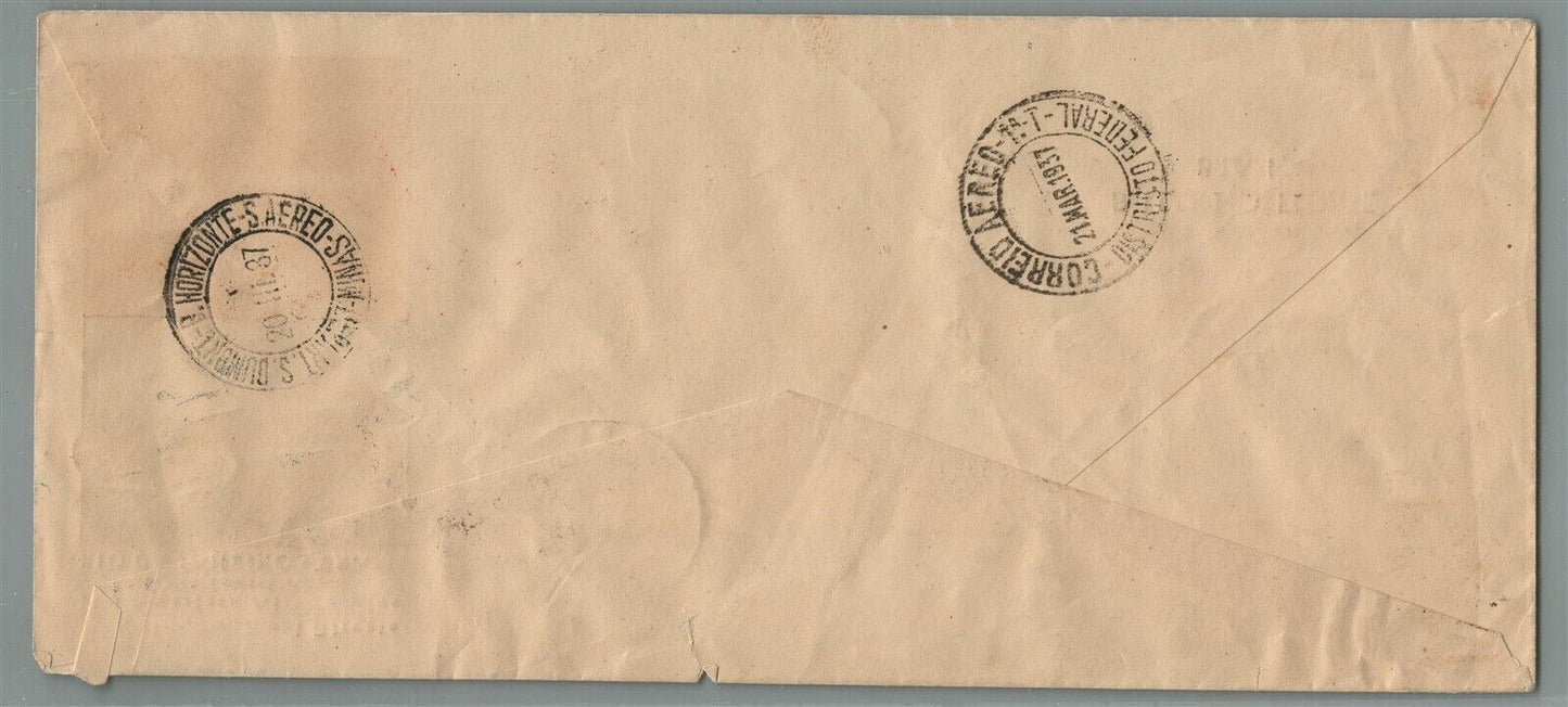BRAZIL RIO DE JANEIRO via PANAIR 1937 VINTAGE COVER w/ STAMPS