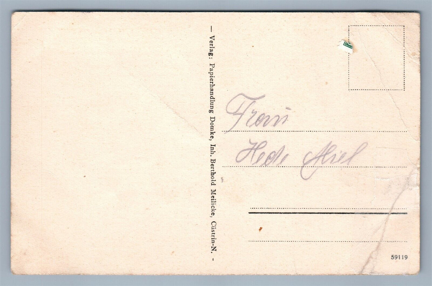 CUSTRIN GERMANY MARKTPLATZ MIT RATHAUS ANTIQUE POSTCARD