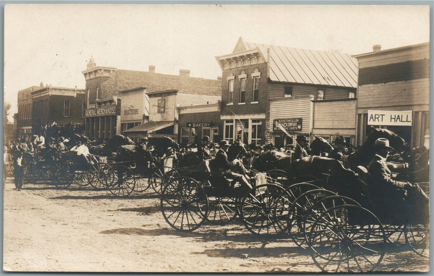 ALMA NE STREET SCENE ANTIQUE REAL PHOTO POSTCARD RPPC