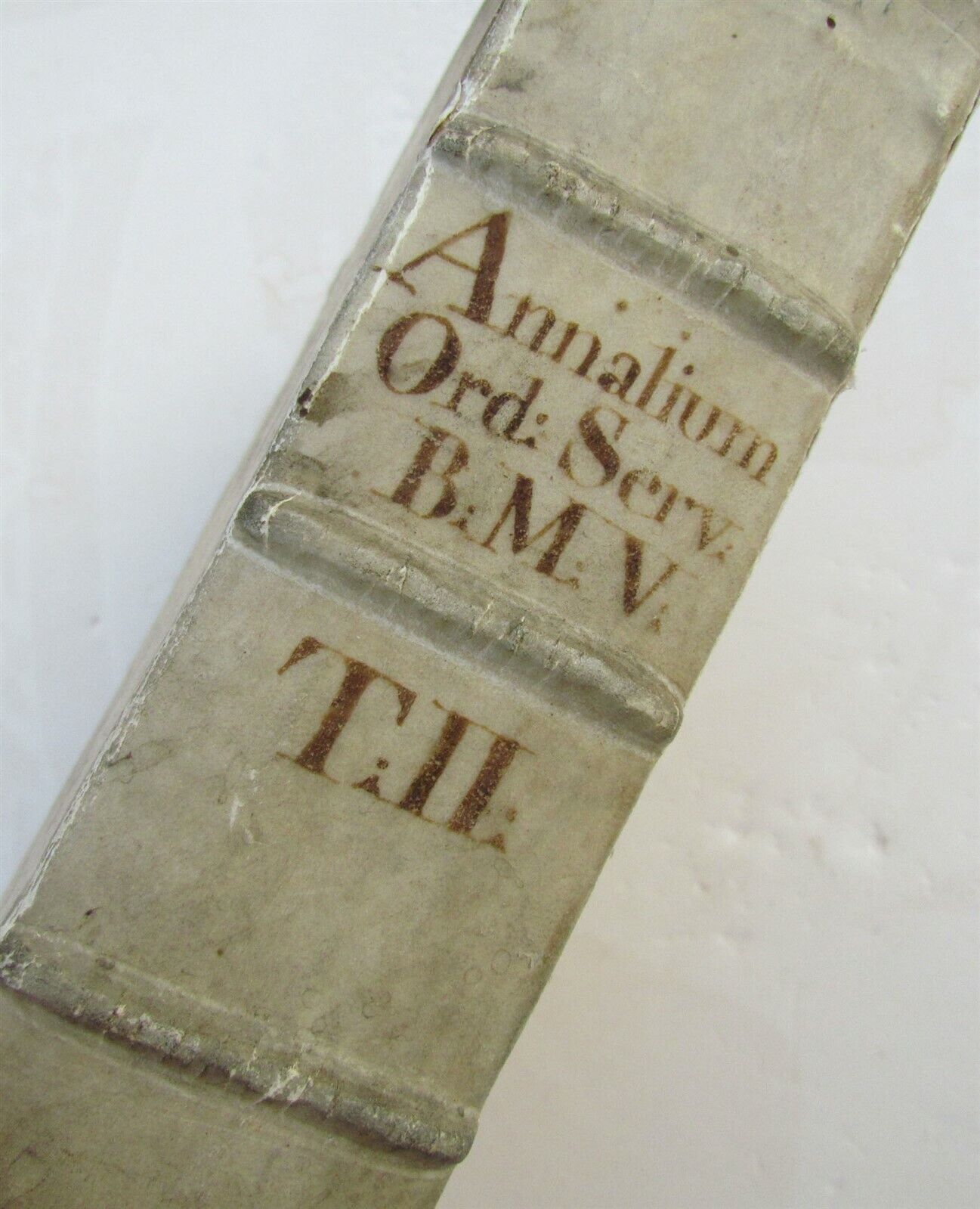 1721 ANTIQUE VELLUM BOUND FOLIO - ORDER OF SERVANTS OF VIRGIN MARY ANNALS