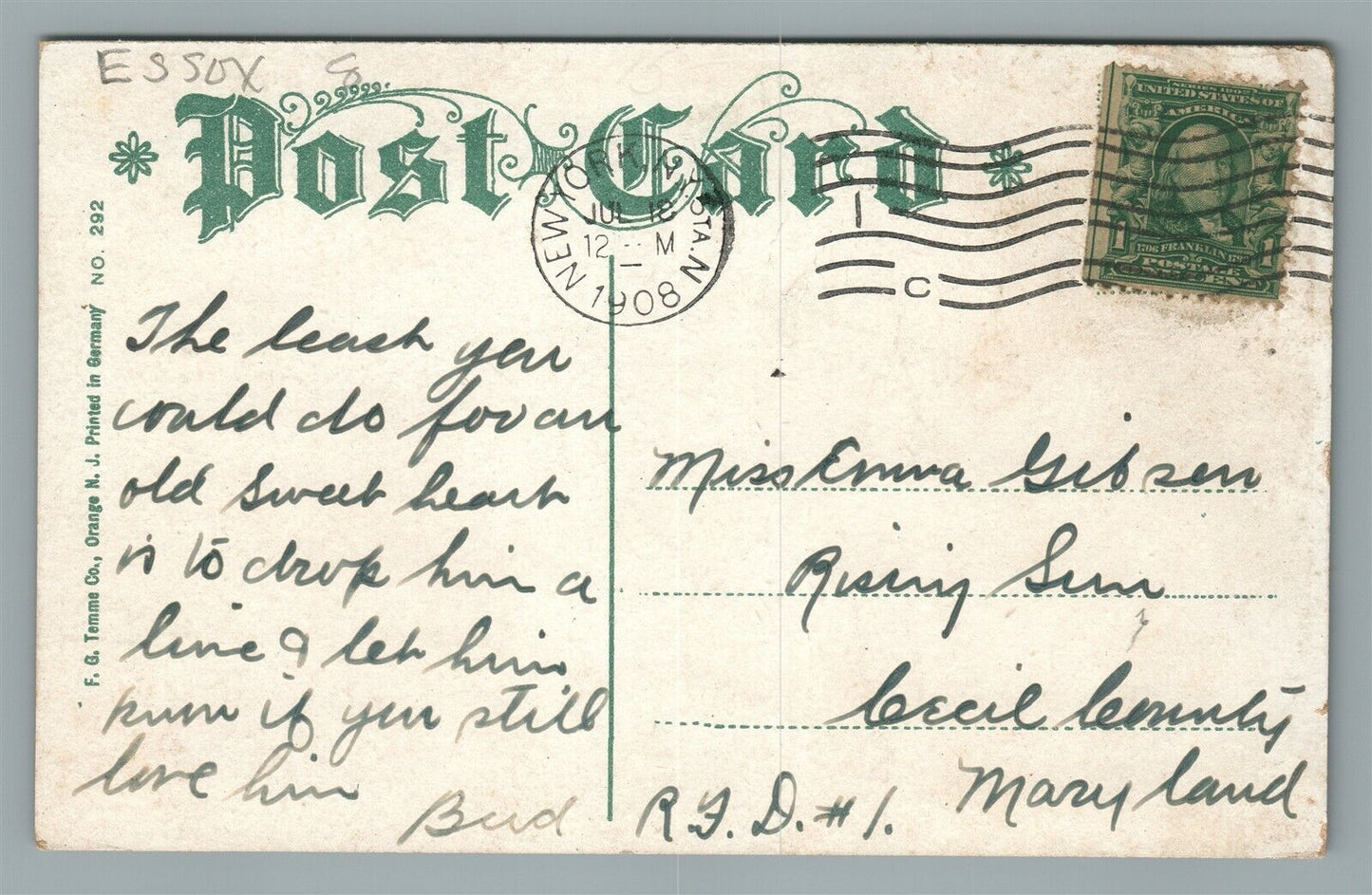 EAST ORANGE NJ MAIN & PROSPECT STREETS ANTIQUE POSTCARD