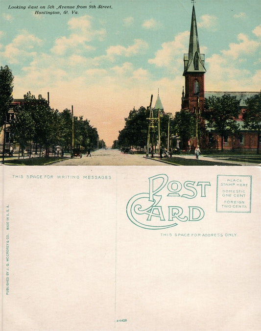HUNTINGTON W.VA FIFTH AVENUE ANTIQUE POSTCARD