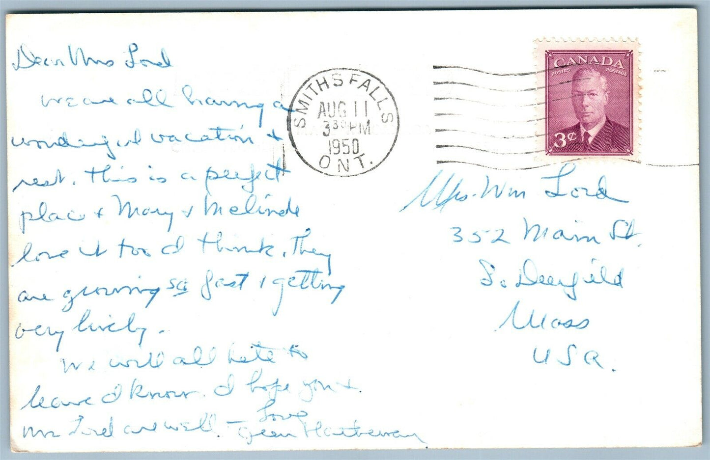 RIDEAU FERRY ONT CANADA VINTAGE REAL PHOTO POSTCARD RPPC