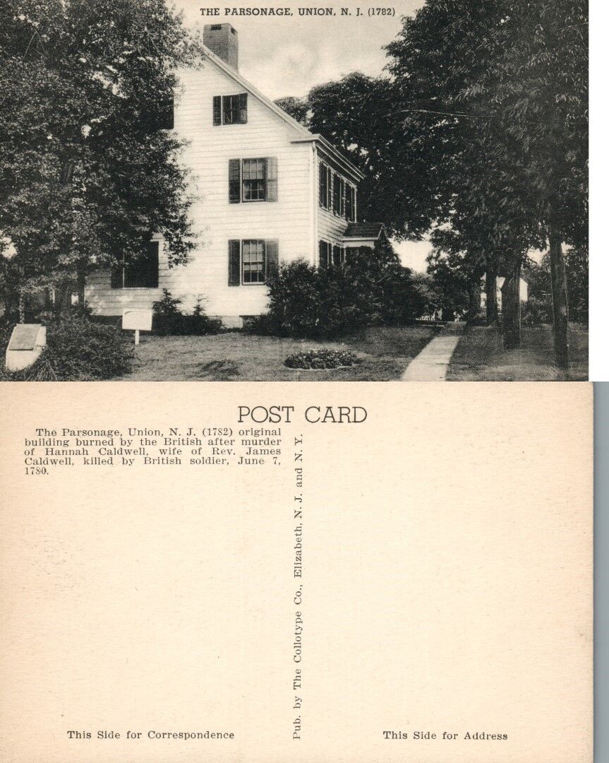 UNION N.J. THE PARSONAGE ANTIQUE POSTCARD