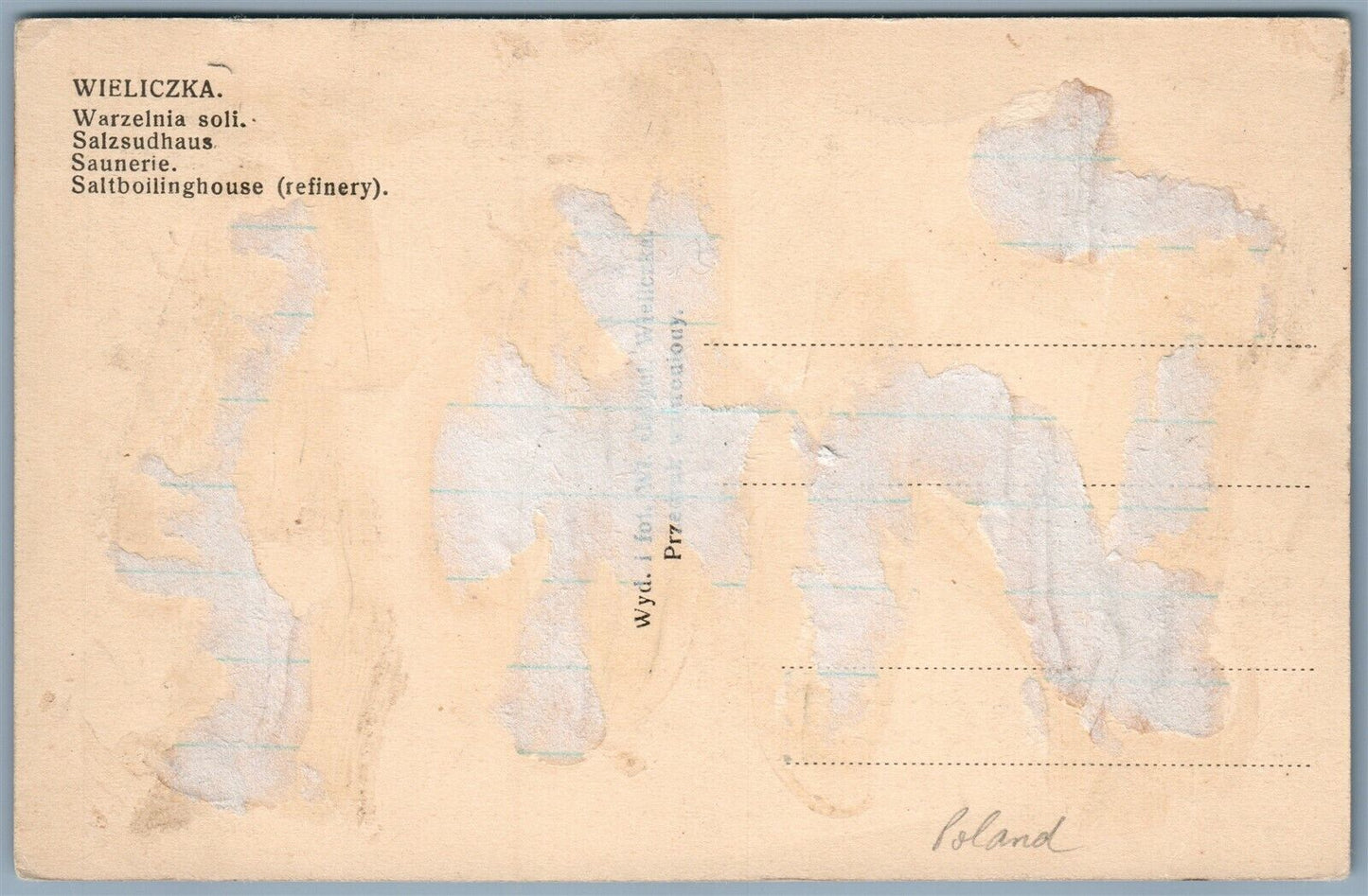 WIELISZKA POLAND REFINERY ANTIQUE POSTCARD